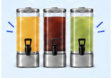 Tea dispensers with three flavors